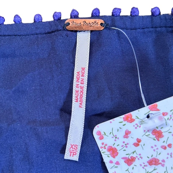 Free People My Love Mini Dress Navy Long Sleeve Boho Cottagecore Bohemian NWT XS - Picture 10 of 12